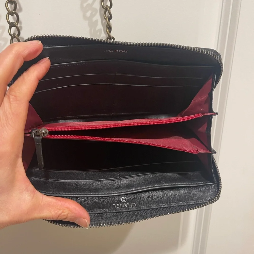 CHANEL Black Boy Zip Around Quilted Leather Wallet - Picture 10 of 15